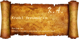 Knebl Annamária névjegykártya